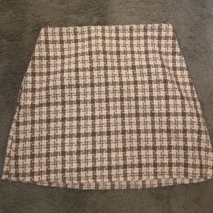 Pink & White Knit Mini Skirt